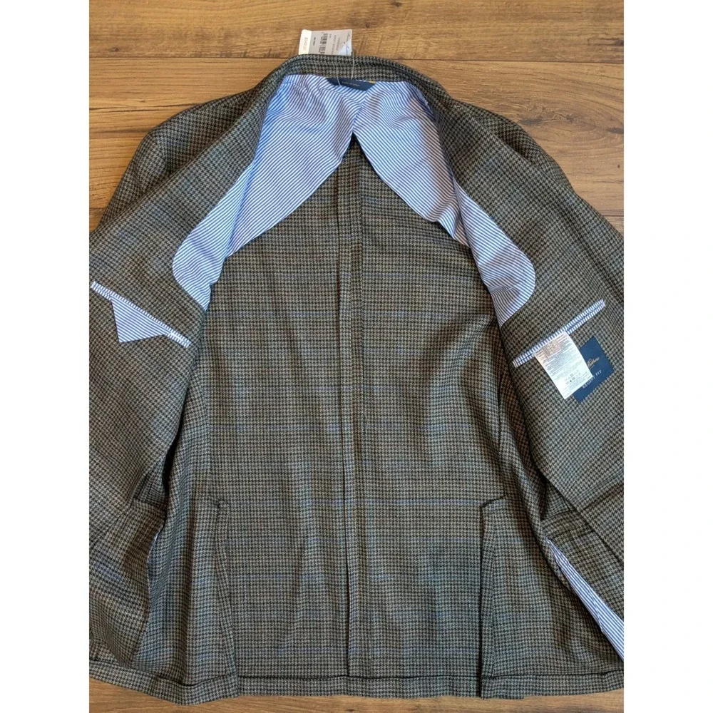 NWT Brooks Brothers Regent Fit Houndstooth Blazer Mens 48R‎ Tweed Elbow Patches